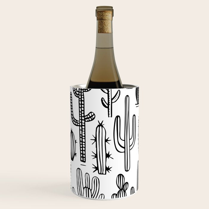 Cactus plant doodle art pattern Wine Chiller Gallery Image 3