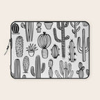 Cactus plant doodle art pattern Laptop Sleeve Gallery Image 1