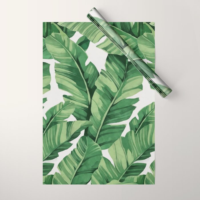 Tropical banana leaves Wrapping Paper Gallery Image 1