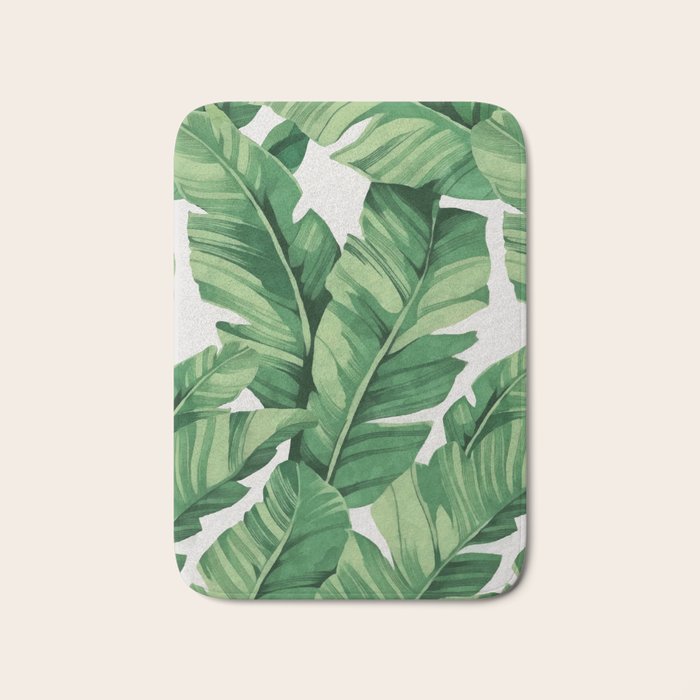 Tropical banana leaves Bath Mat Gallery Image 1