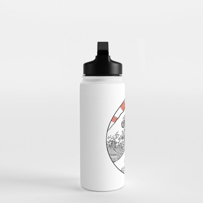 Godzilla Rising Sun The Great Wave  Water Bottle Gallery Image 3