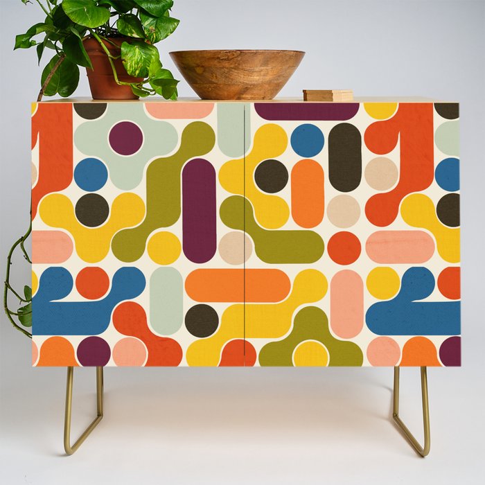 Mid Century Vivid Abstract Credenza Gallery Image 1