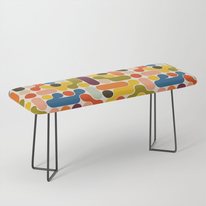 Mid Century Vivid Abstract Bench Gallery Image 1