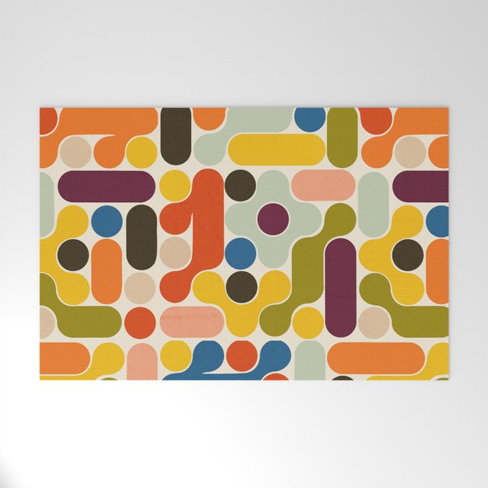 Mid Century Vivid Abstract Welcome Mat Gallery Image 1