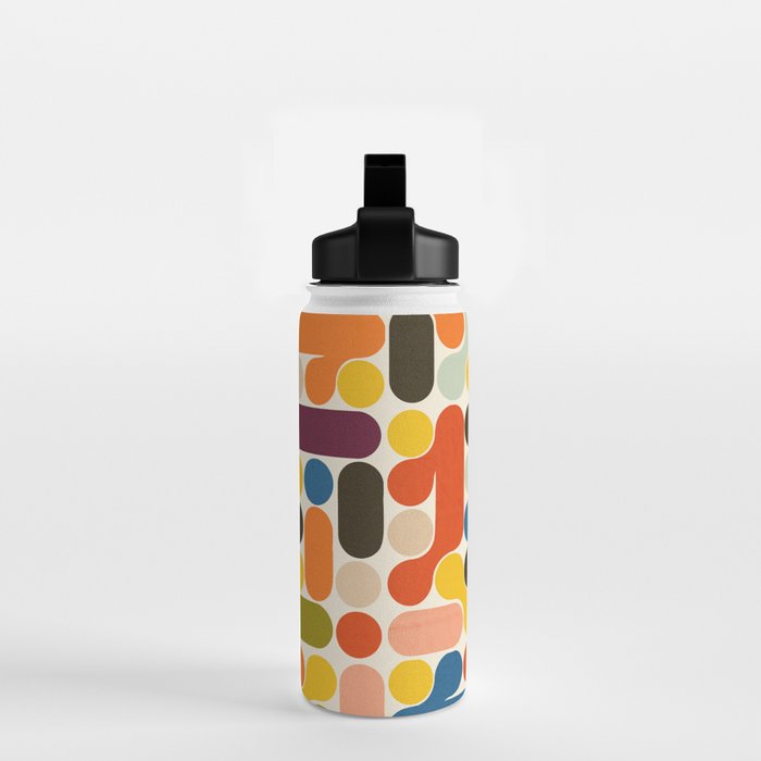 Mid Century Vivid Abstract Water Bottle Gallery Image 2