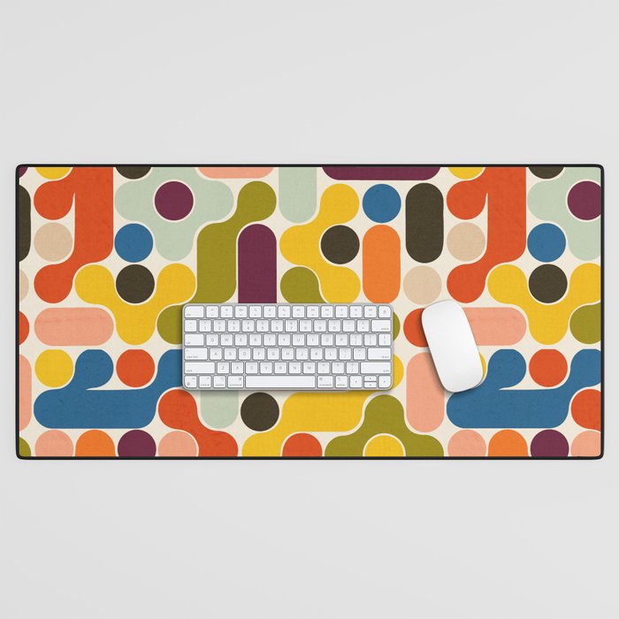 Mid Century Vivid Abstract Desk Mat Gallery Image 1