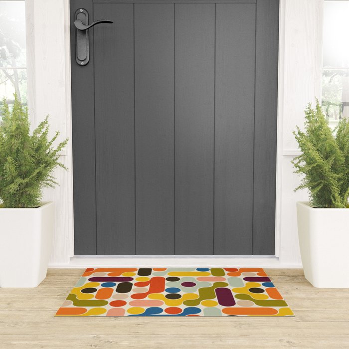Mid Century Vivid Abstract Welcome Mat Gallery Image 3