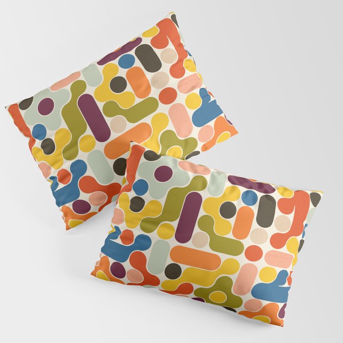Mid Century Vivid Abstract Pillow Sham Gallery Image 3