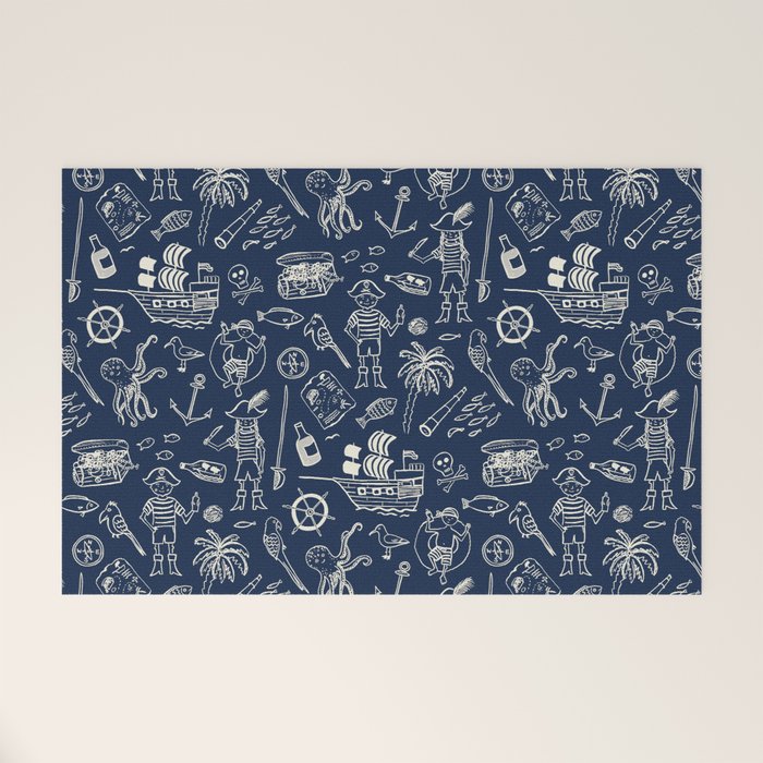 Pirate Play - Blue Welcome Mat Gallery Image 1