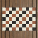 Black & Brown Check Outdoor Rug Gallery Image 1