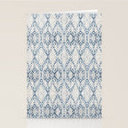 South Western boho abstract Ikat pattern - Indigo Ivory Stationery Card Gallery Image 2