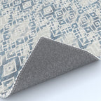 South Western boho abstract Ikat pattern - Indigo Ivory Rug Gallery Image 4
