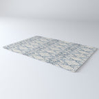 South Western boho abstract Ikat pattern - Indigo Ivory Rug Gallery Image 3