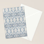South Western boho abstract Ikat pattern - Indigo Ivory Stationery Card Gallery Image 2