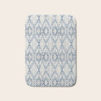 South Western boho abstract Ikat pattern - Indigo Ivory Bath Mat Gallery Image 1