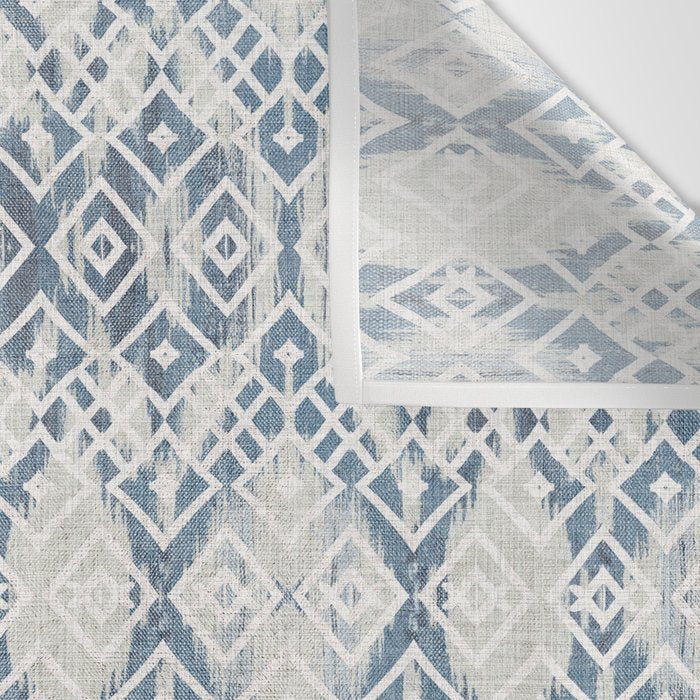 South Western boho abstract Ikat pattern - Indigo Ivory Wall Tapestry Gallery Image 3