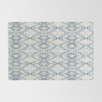 South Western boho abstract Ikat pattern - Indigo Ivory Rug Gallery Image 2