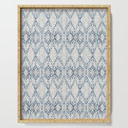 South Western boho abstract Ikat pattern - Indigo Ivory Serving Tray Gallery Image 1