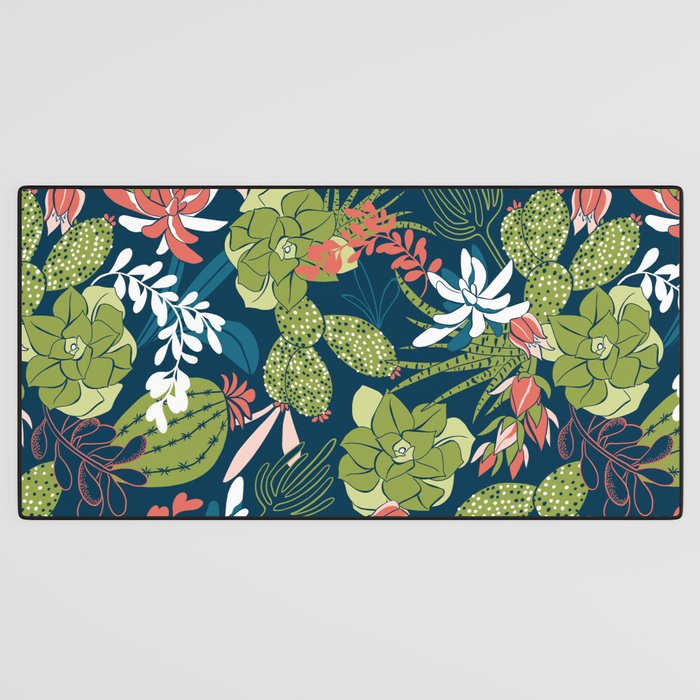 Succulent Garden Navy Desk Mat Gallery Image 3