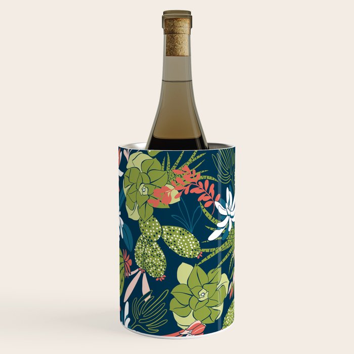 Succulent Garden Navy Wine Chiller Gallery Image 1