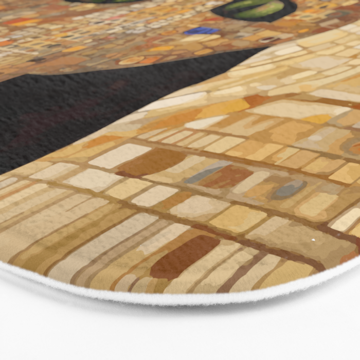 Klimt Cat with Green Eyes and White Scarf Bath Mat Gallery Image 3