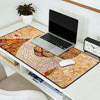 Klimt Cat with Green Eyes and White Scarf Desk Mat Gallery Image 2