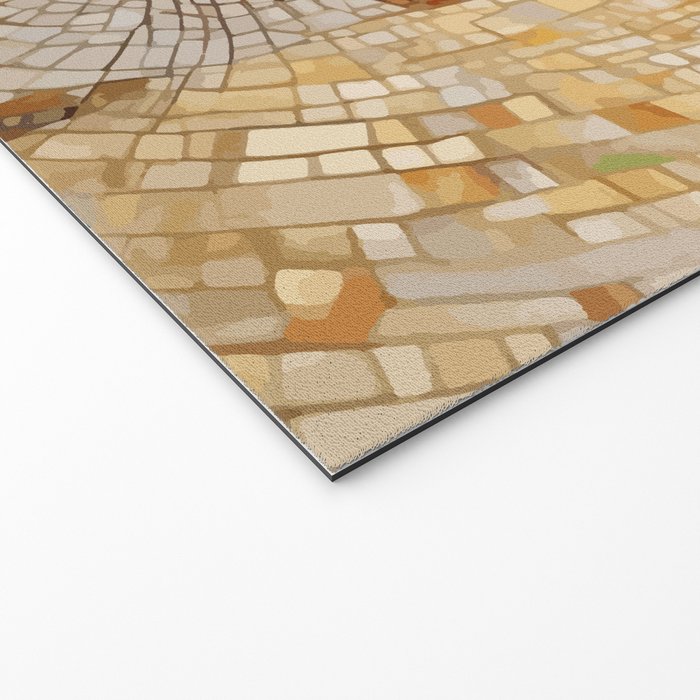Klimt Cat with Green Eyes and White Scarf Welcome Mat Gallery Image 2