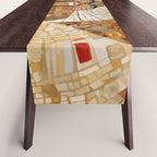Klimt Cat with Green Eyes and White Scarf Table Runner Gallery Image 1