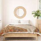 Klimt Cat with Green Eyes and White Scarf Duvet Cover Gallery Image 3