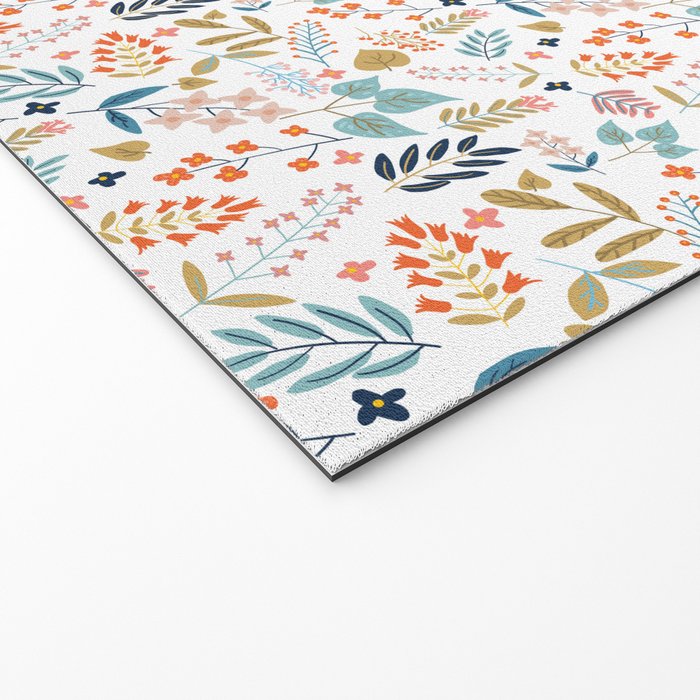 Botanical Harmony | Floral Vintage Plants Colorful Leaves | Autumn Spring Nature Bohemian Chic Welcome Mat Gallery Image 2
