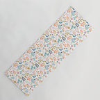 Botanical Harmony | Floral Vintage Plants Colorful Leaves | Autumn Spring Nature Bohemian Chic Yoga Mat Gallery Image 1
