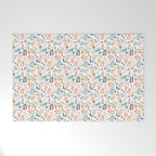 Botanical Harmony | Floral Vintage Plants Colorful Leaves | Autumn Spring Nature Bohemian Chic Welcome Mat Gallery Image 1