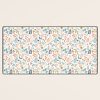 Botanical Harmony | Floral Vintage Plants Colorful Leaves | Autumn Spring Nature Bohemian Chic Desk Mat Gallery Image 3