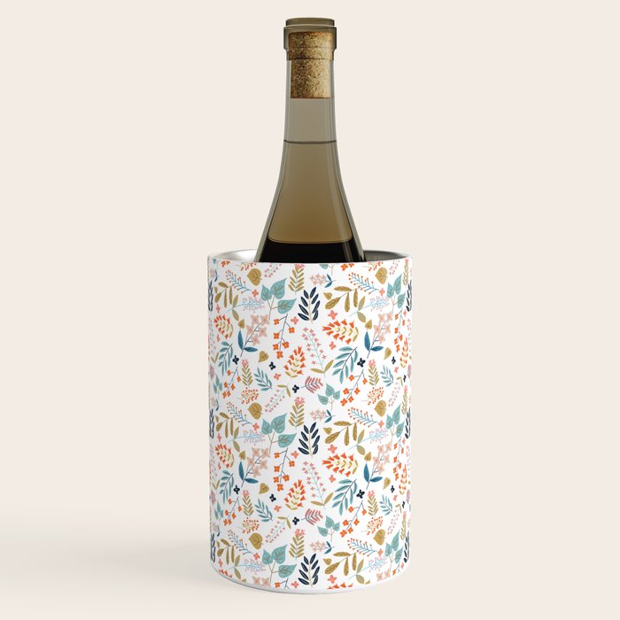 Botanical Harmony | Floral Vintage Plants Colorful Leaves | Autumn Spring Nature Bohemian Chic Wine Chiller Gallery Image 1