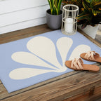 Tropical Plant Minimalism - Blue Outdoor Rug Gallery Image 2