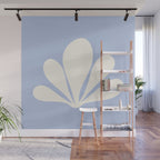 Tropical Plant Minimalism - Blue Wall Mural Gallery Image 1