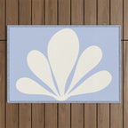 Tropical Plant Minimalism - Blue Outdoor Rug Gallery Image 1