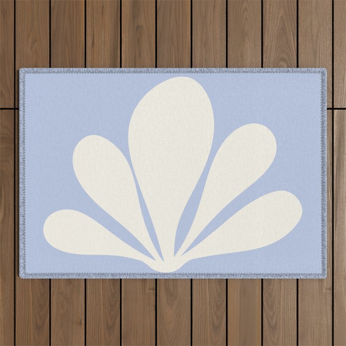 Tropical Plant Minimalism - Blue Outdoor Rug Gallery Image 1