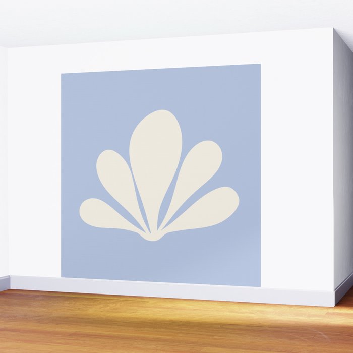 Tropical Plant Minimalism - Blue Wall Mural Gallery Image 2