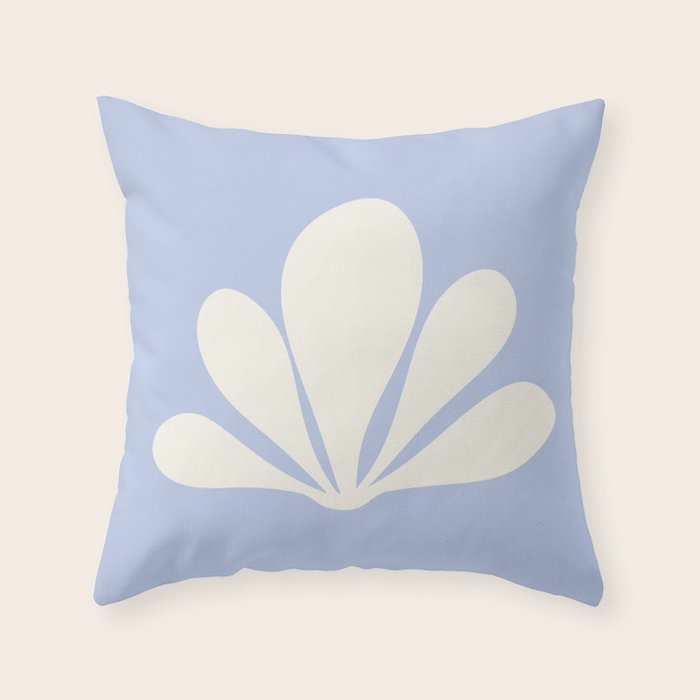 Tropical Plant Minimalism - Blue Throw Pillow Gallery Image 6