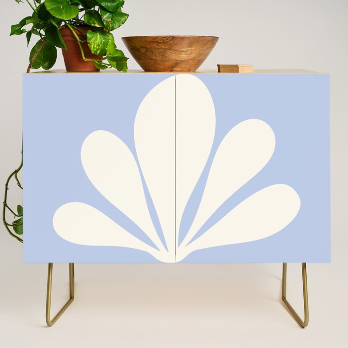 Tropical Plant Minimalism - Blue Credenza Gallery Image 1