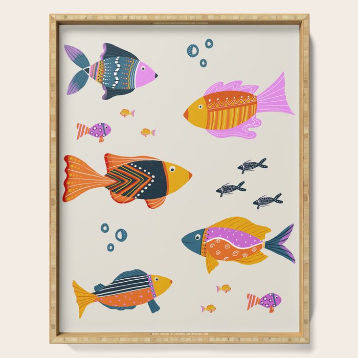 Crafty Maximalist Fish Parade Serving Tray Gallery Image 1
