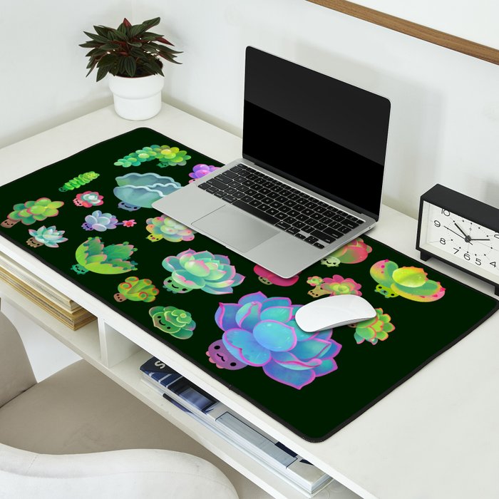 Baby succulent 2 - dark Desk Mat Gallery Image 2