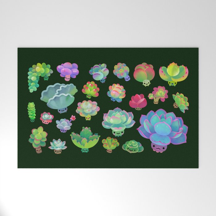 Baby succulent 2 - dark Welcome Mat Gallery Image 1