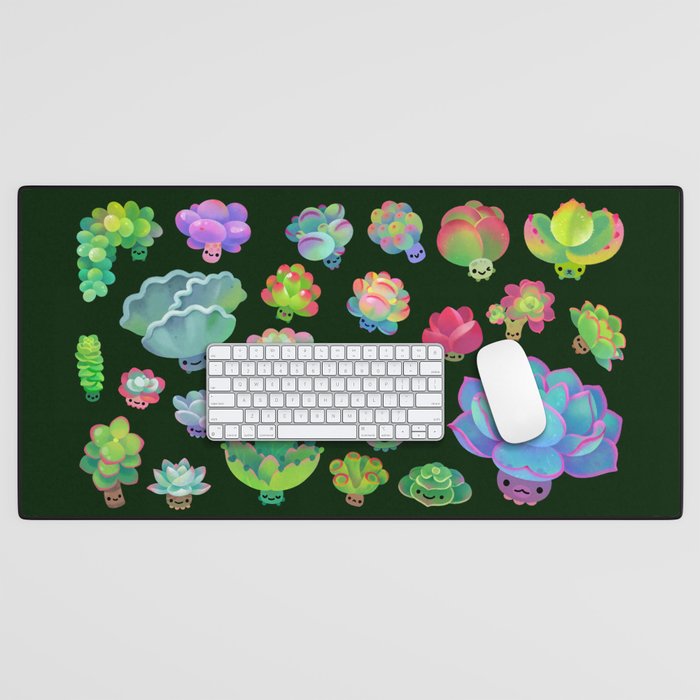 Baby succulent 2 - dark Desk Mat Gallery Image 1