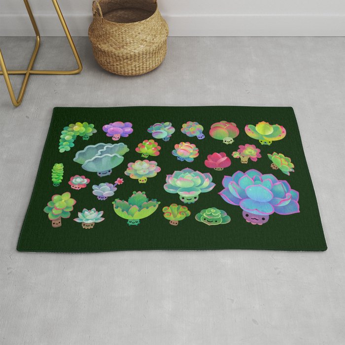 Baby succulent 2 - dark Rug Gallery Image 1