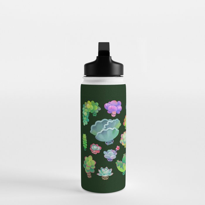 Baby succulent 2 - dark Water Bottle Gallery Image 3