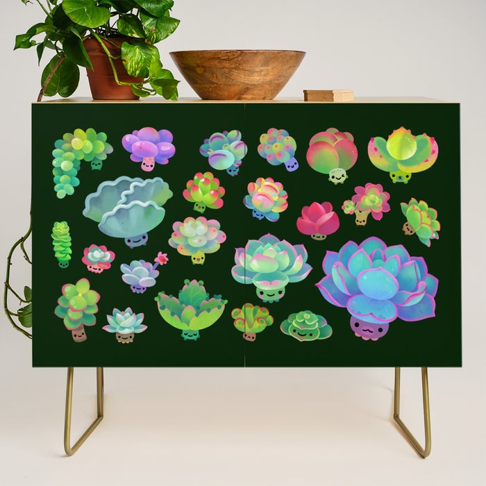Baby succulent 2 - dark Credenza Gallery Image 1