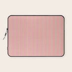 Fine Stripes Narrow Vertical Stripe Pattern Pink Cream Laptop Sleeve Gallery Image 1