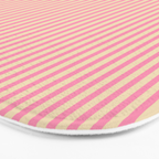 Fine Stripes Narrow Vertical Stripe Pattern Pink Cream Bath Mat Gallery Image 3